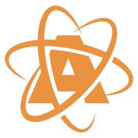 Atomichub Logo Vector PNG | Modern Atomic Emblem Design | Digital Marketplace Identity Icon | Orange Technology Brand Mark