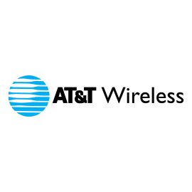 AT&T Wireless logo vector PNG | AT&T globe emblem in blue stripes | Modern telecommunications wordmark | Mobile network and connectivity symbol
