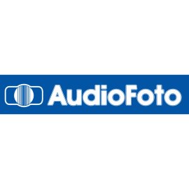 Audio Foto Logo Vector Png | AudioFoto brand emblem in blue and white | AudioFoto wordmark with rounded typography | AudioFoto camera-inspired icon and text lockup