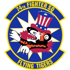 Flying Tigers Squadron Emblem | 74th Fighter Squadron Insignia | Patriotic Tiger Aviation Crest | Historic Military Flying Unit Logo