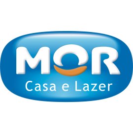 MOR Casa e Lazer Logo | Modern Blue Emblem for Home and Leisure | Friendly Wordmark with Smiling Accent | Brazilian Lifestyle Brand Identity