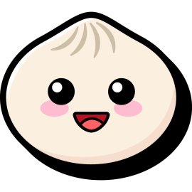 Cute Bun Logo Vector PNG | Smiling Dumpling Mascot Icon | Kawaii Food Brand Emblem | Playful Asian Snack Character