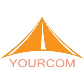 Yourcom Dynamic Apex Logo | Modern Orange Tent Emblem | Innovative Communication Identity | Minimalist Brand Mark