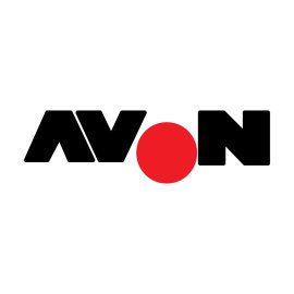 Avon Rubber Logo Vector PNG | Bold AVON Wordmark with Red Circle Icon | Industrial Protection and Rubber Engineering Brand Mark | Modern Minimalist Corporate Emblem