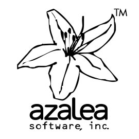 Azalea Software Logo Vector PNG | Azalea Software Inc. Floral Emblem | Monochrome Azalea Flower Tech Mark | Hand-Drawn Blossom Corporate Identity