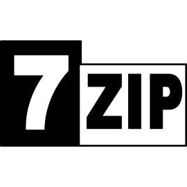7zip Logo Vector Png | 7-Zip File Archiver Emblem | Open-Source Compression Software Icon | Minimalist Black and White 7-Zip Brand Mark