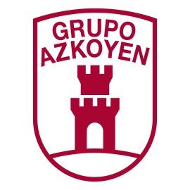 Azkoyen Grupo Logo Vector Png | GRUPO AZKOYEN emblem with stylized castle shield | Minimalist red monoline crest symbolizing strength and reliability | Corporate identity mark for Grupo Azkoyen industrial and technology solutions